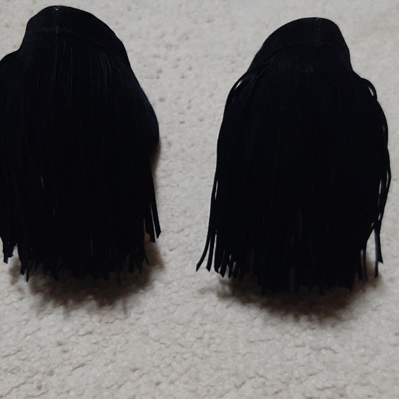 Bebe Fringe Suede Heels - Picture 3 of 6